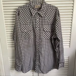 Haband Plaid Pearl Snap long Sleeve Shirt XL
